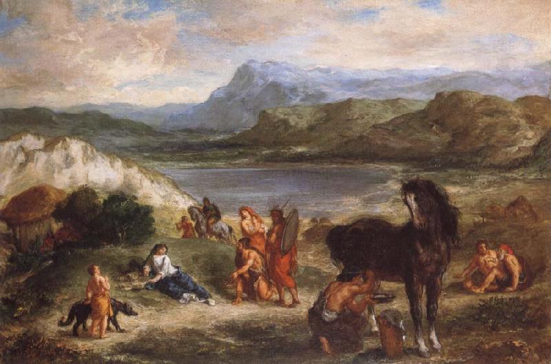 Ferdinand Victor Eugene Delacroix Ovid among the Scythians oil painting image